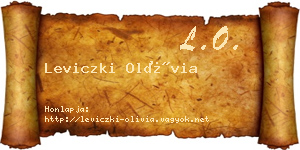 Leviczki Olívia névjegykártya